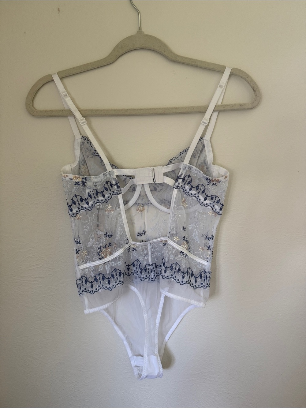 Cosabella White Sheer Lace Embroidered Teddy bridal edition - Picture 2 of 5